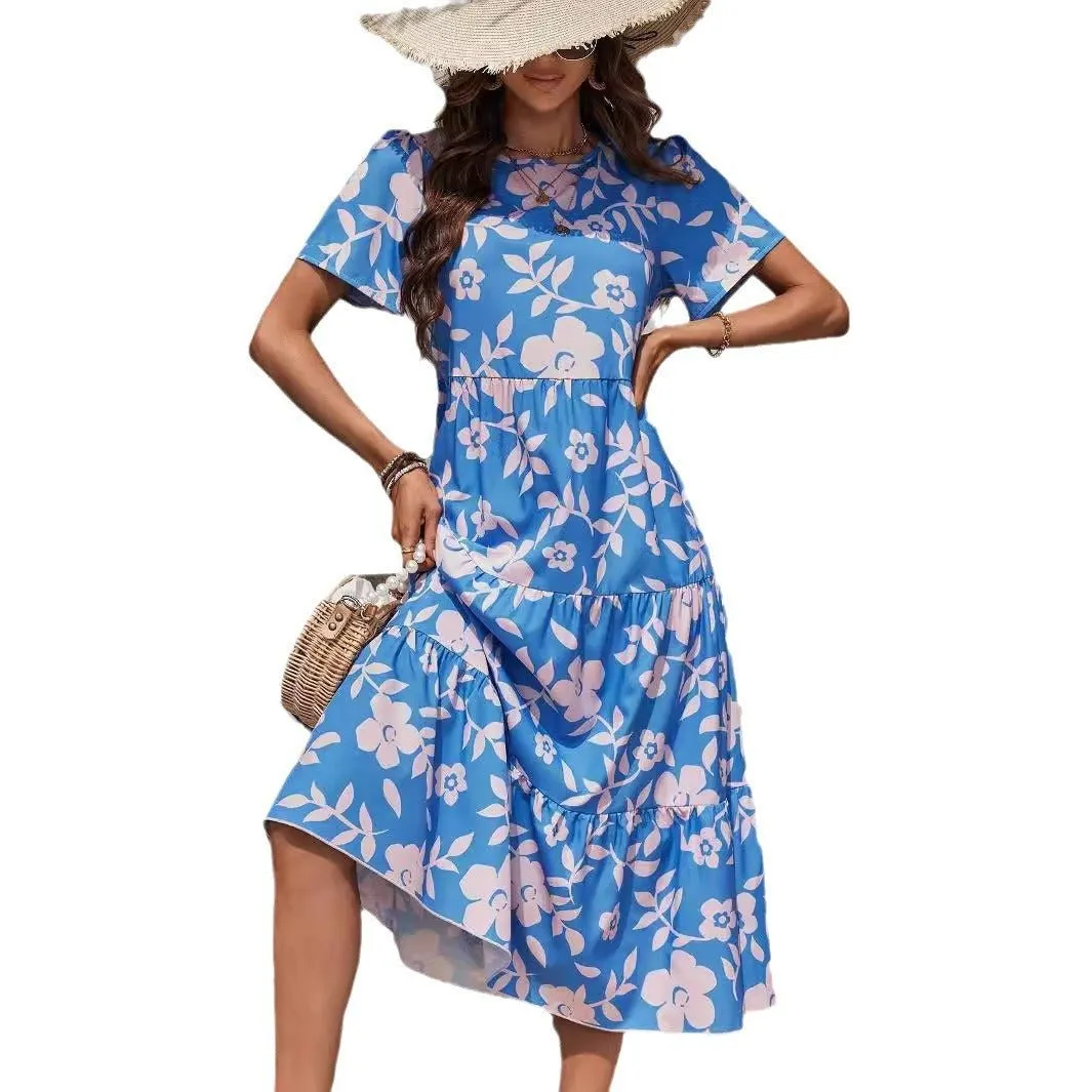 The Ruffle Bloom | Women's Floral Print Multi-Layer Ruffle Maxi Dress sold by Negative product image thumbnail 5