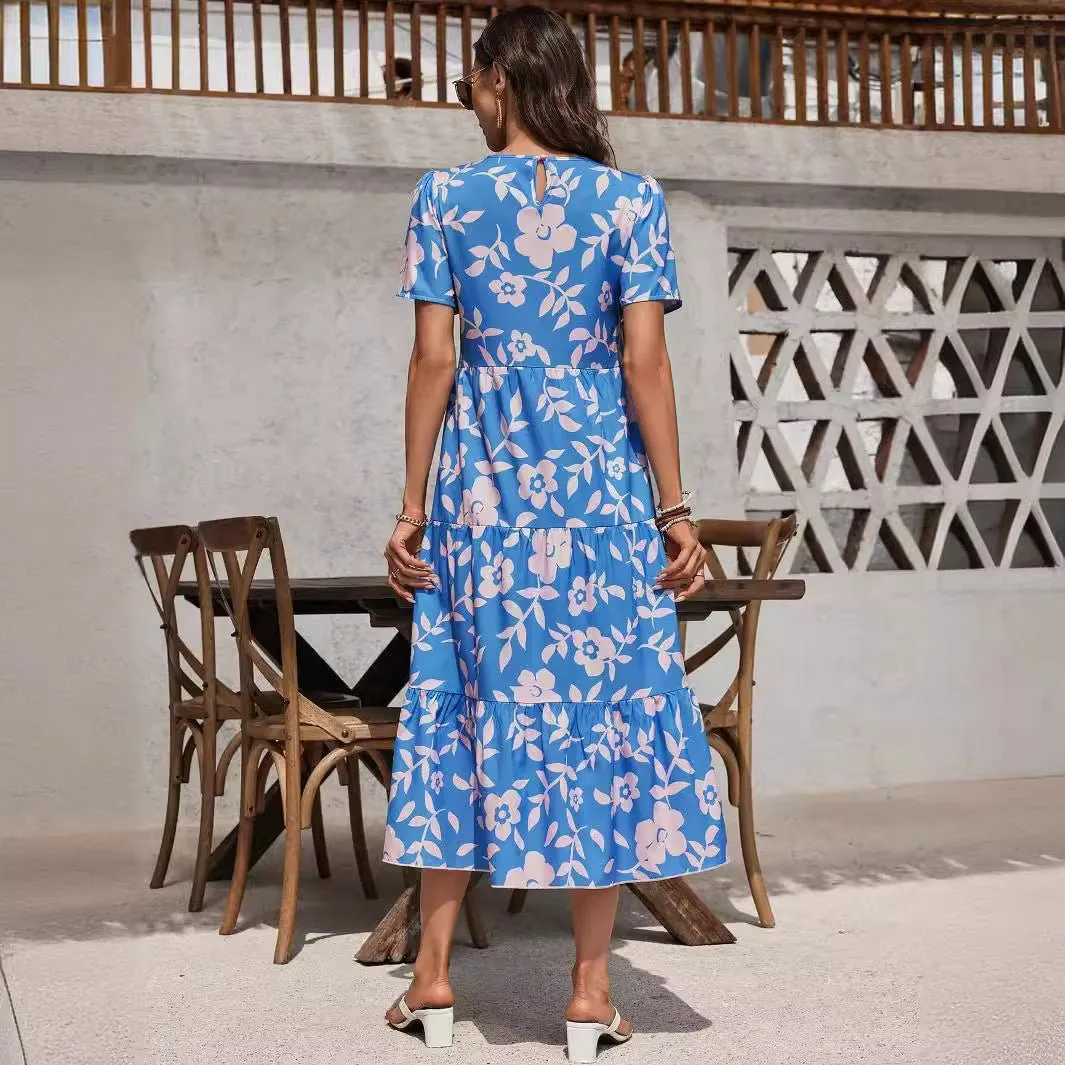 The Ruffle Bloom | Women's Floral Print Multi-Layer Ruffle Maxi Dress sold by Negative product image thumbnail 2