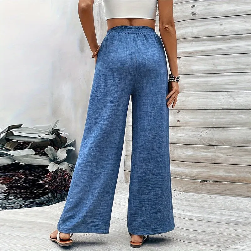 Versatile casual pants wide-leg straight trousers thin sold by Negative product image thumbnail 3