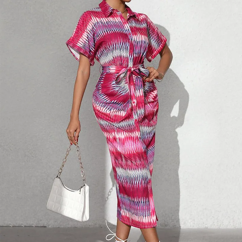 Striped lace-up cardigan dress sold by Negative product image thumbnail 4