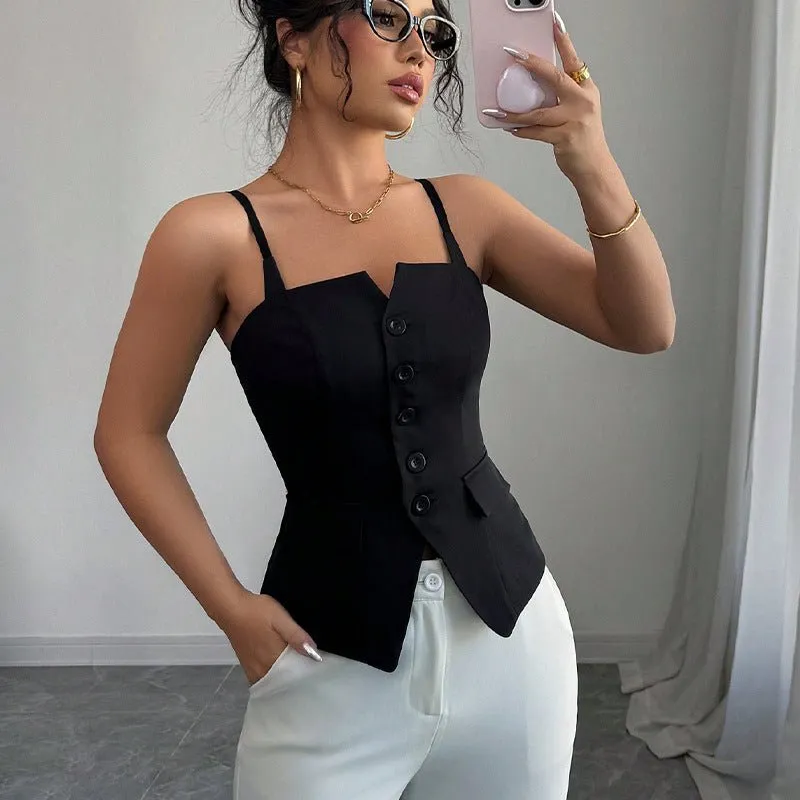 suspender cardigan small vest top sold by Negative product image thumbnail 4