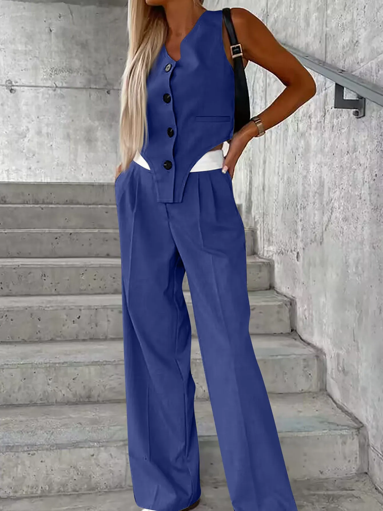 Vest Fashion Casual Suit Women's Suit Set sold by Negative product image thumbnail 5