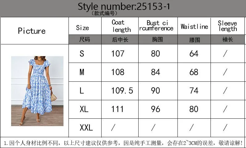 The Boho Reverie | Women's Floral Print Square Neck Ruffle Sleeve Maxi Dress sold by Negative product image thumbnail 4