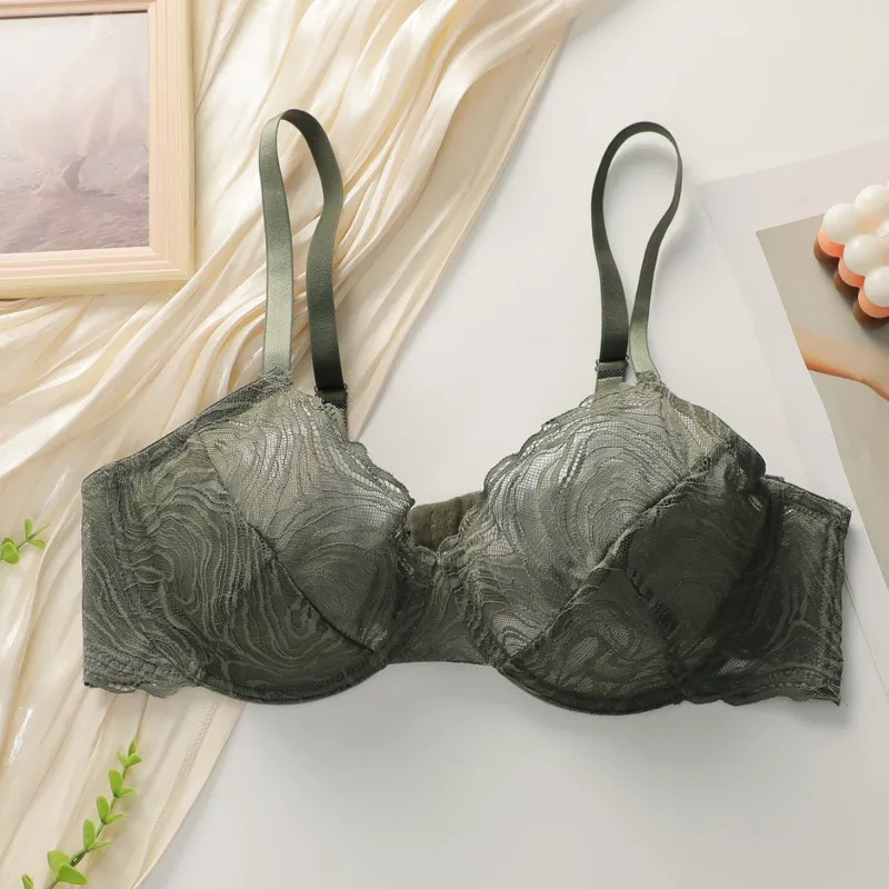 The Whispering Grace | Plus Size Ultra-Thin Transparent Lace Bra made by Negative