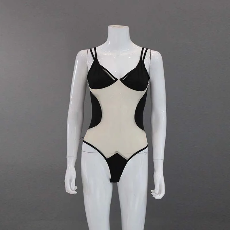 The Shadow Siren | Mesh Splicing Close-Fitting Jumpsuit sold by Negative product image thumbnail 2