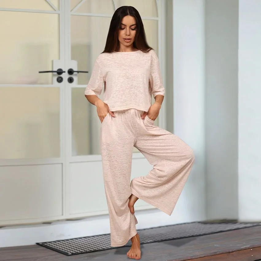 The Cozy Knit | Solid Color Hooded Knit Pajama Set sold by Negative product image thumbnail 3