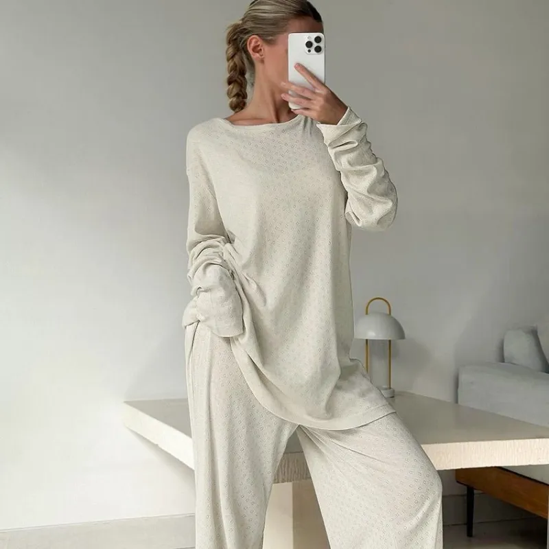 The Soft Jacquard | Jacquard Knit Long-Sleeve Pajama Set made by Negative