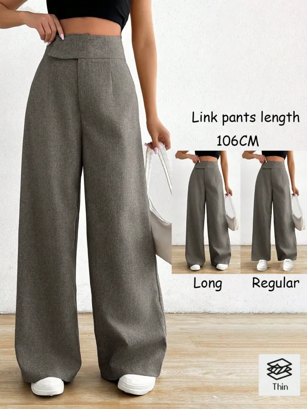 Women Asymmetric Waist Loose Casual Wide Leg Pants sold by Negative