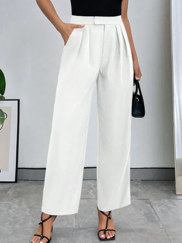 Solid Color Slant Pocket Trousers made by Negative