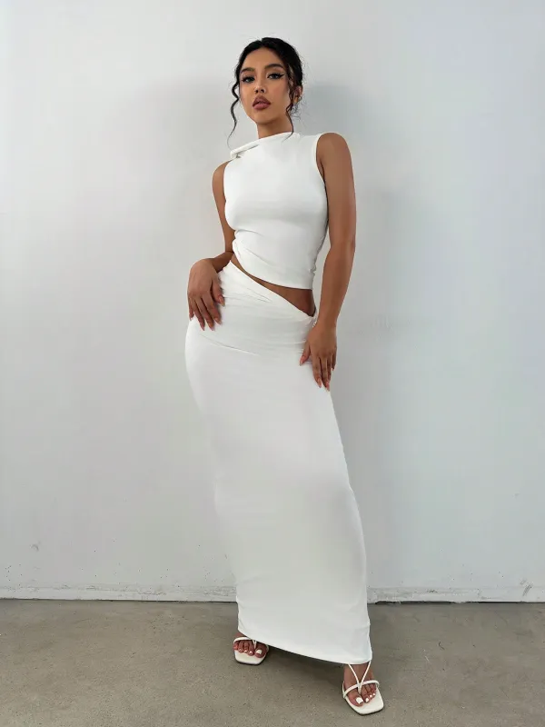 MOOSTA Mock Neck Crop Tank Top & Pencil Skirt sold by Negative