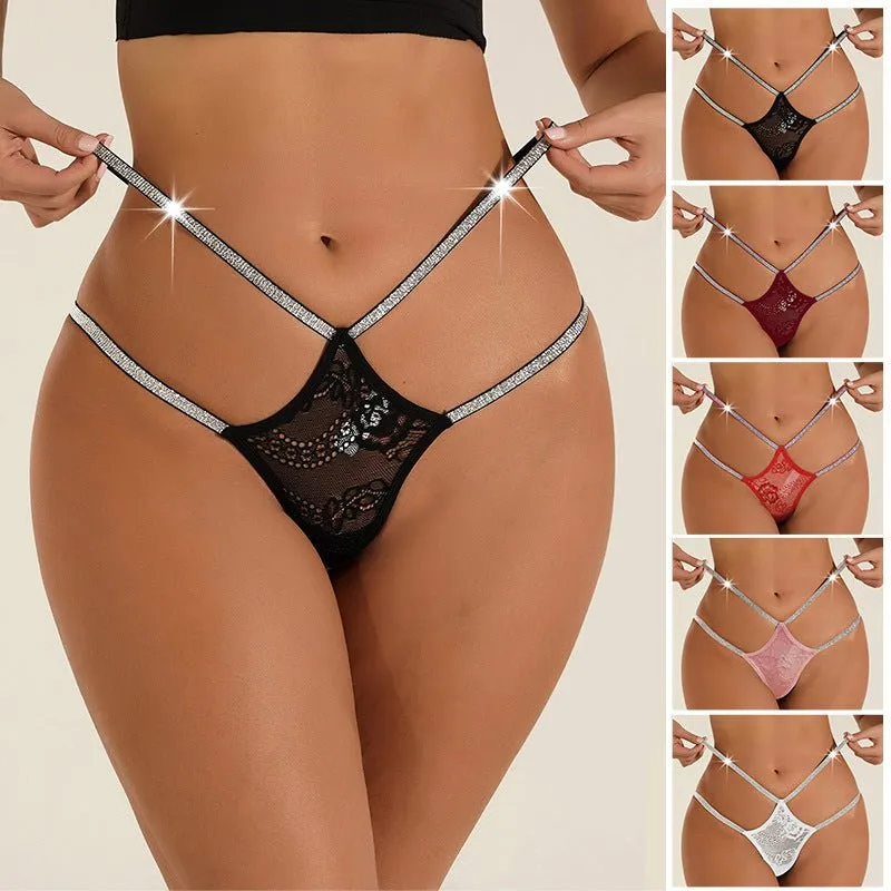 Mesh Whisper | Low-Waist Lace Hollow Seamless Thong sold by Negative