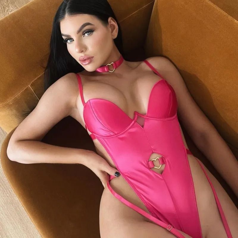 Heart Hollow | Steel Ring Backless Lace Jumpsuit Lingerie Set made by Negative