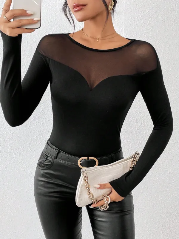 Allurite Contrast Mesh Slim Fit Tee sold by Negative