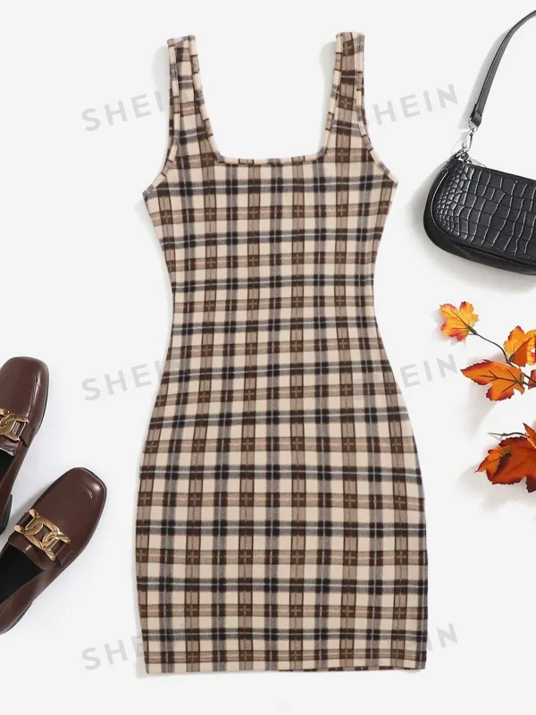 EZwear Plaid Print Cami Dress made by Negative