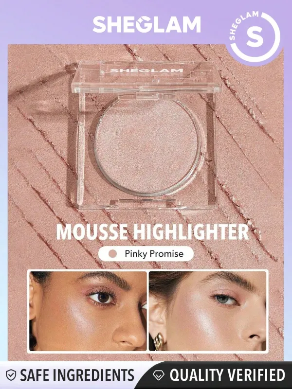 SHEGLAM Cosmic Crystal Mousse Highlighter - Highlighter Powder Shimmer Long Wear Brightening Non-Caking Pink Glow Highlighter sold by Negative