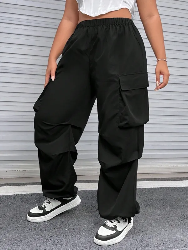 SHEIN Plus Flap Pocket Side Cargo Pants made by Negative