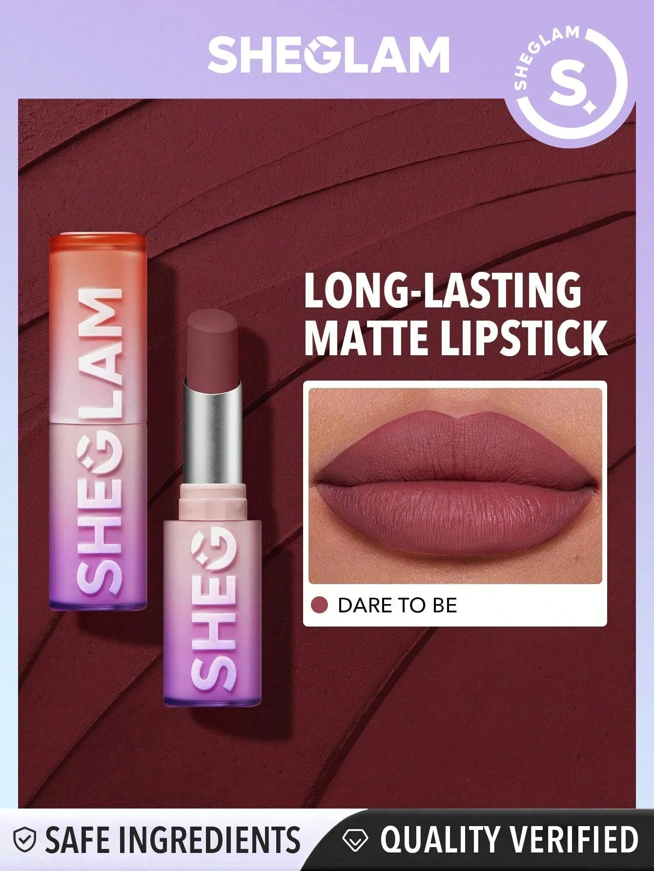 SHEGLAM Dynamatte Boom Long Lasting Matte Lipstick - Pink Shade sold by Negative product image thumbnail 5