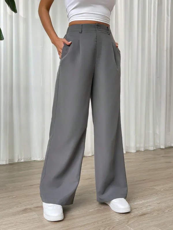 SHEIN Solid Wide Leg Pants made by Negative
