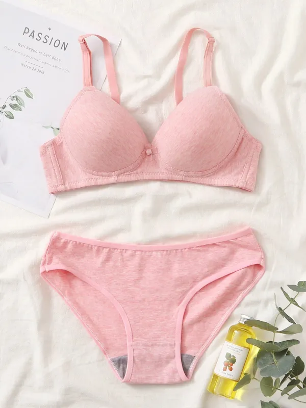Full Cup Solid Lingerie Set made by Negative