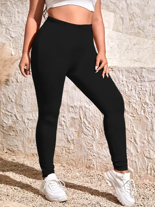 SHEIN Plus Elastic Waist Leggings made by Negative
