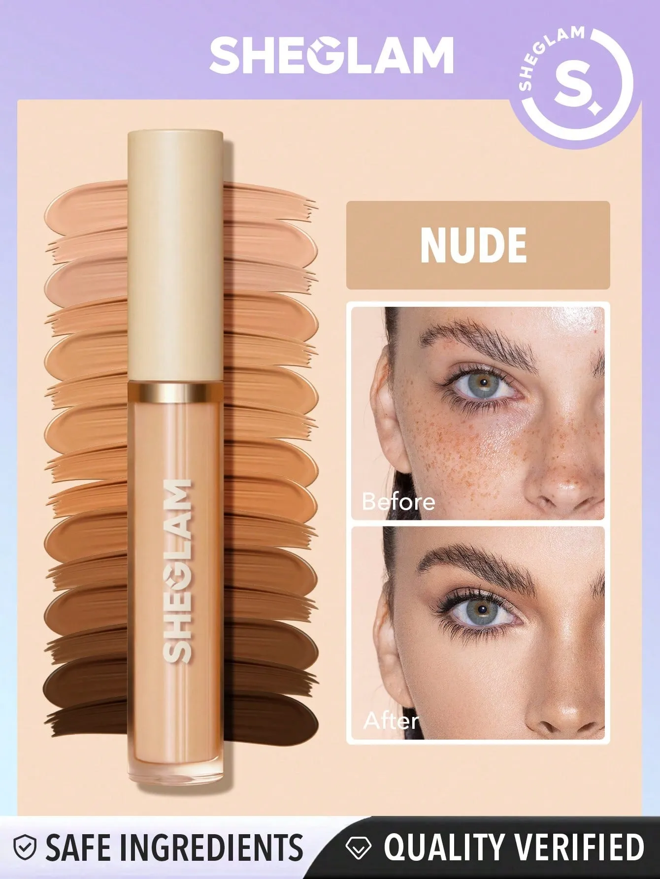 SHEGLAM Like Magic 12Hr Full Coverage Concealer-Nude Matte Liquid Concealer sold by Negative