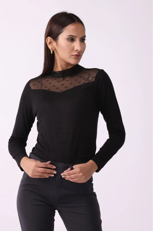 Women Mesh Net Full Sleeve Blouse sold by Negative