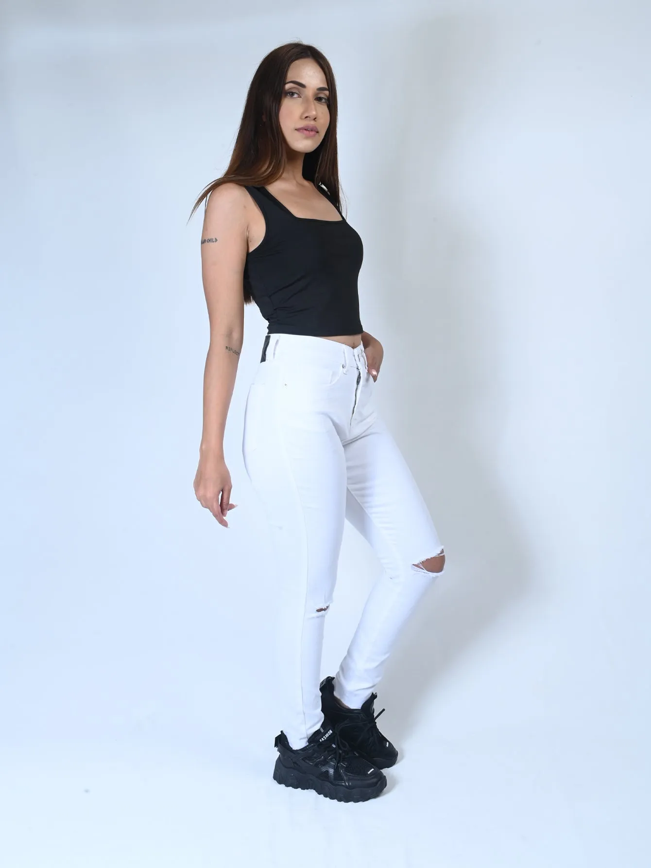 Rough Hem Straight Leg Jeans FD sold by Negative product image thumbnail 3