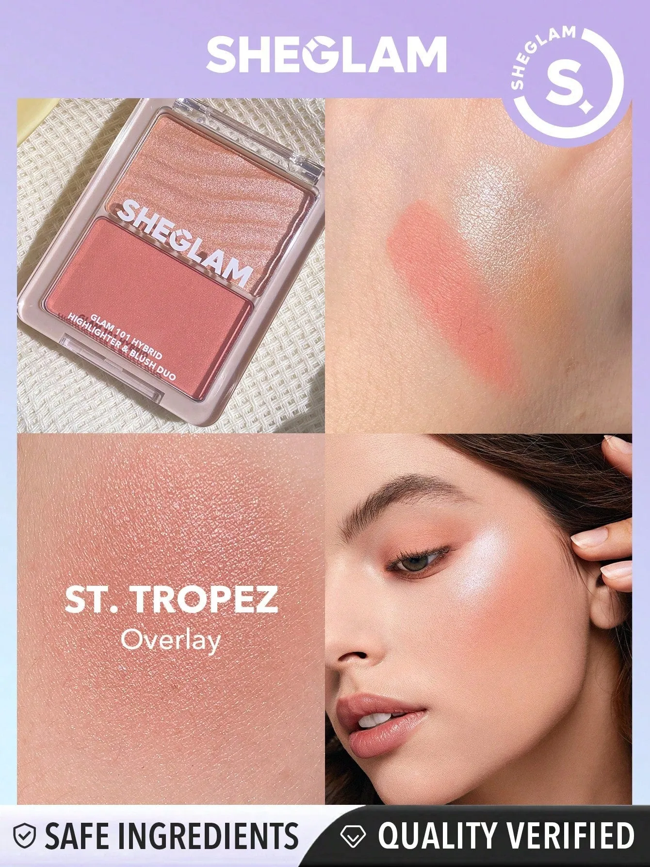 SHEGLAM Glam 101 Hybrid Highlighter & Blush Duo-Seville sold by Negative product image thumbnail 3