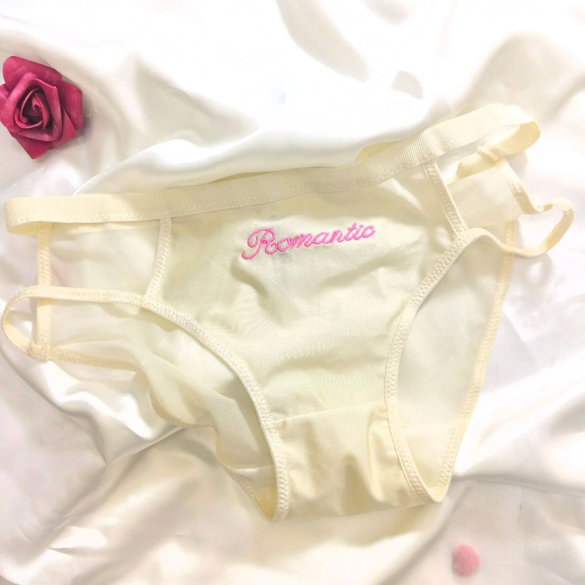 The Whispered Blossom | Embroidered Ice Silk Splicing Mesh Panties FD sold by Negative product image thumbnail 4