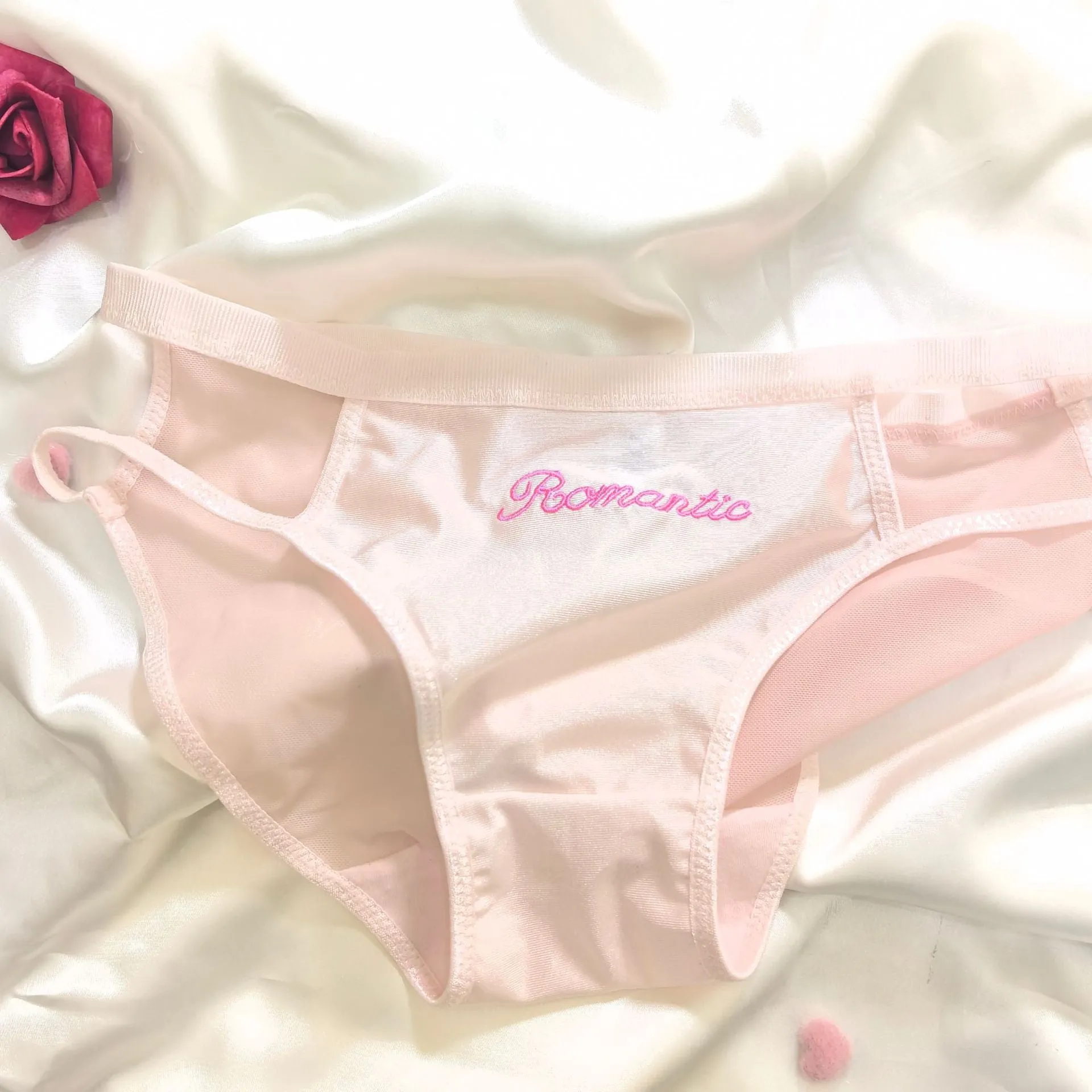 The Whispered Blossom | Embroidered Ice Silk Splicing Mesh Panties FD sold by Negative product image thumbnail 5