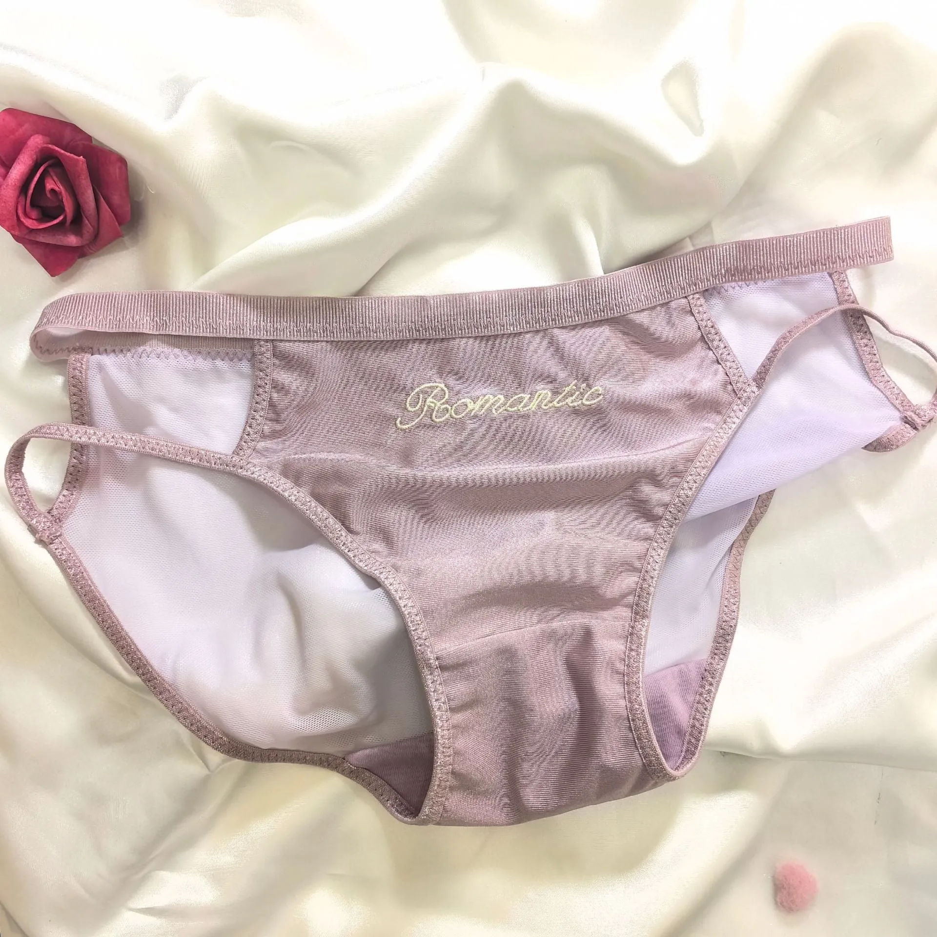 The Whispered Blossom | Embroidered Ice Silk Splicing Mesh Panties FD sold by Negative product image thumbnail 3