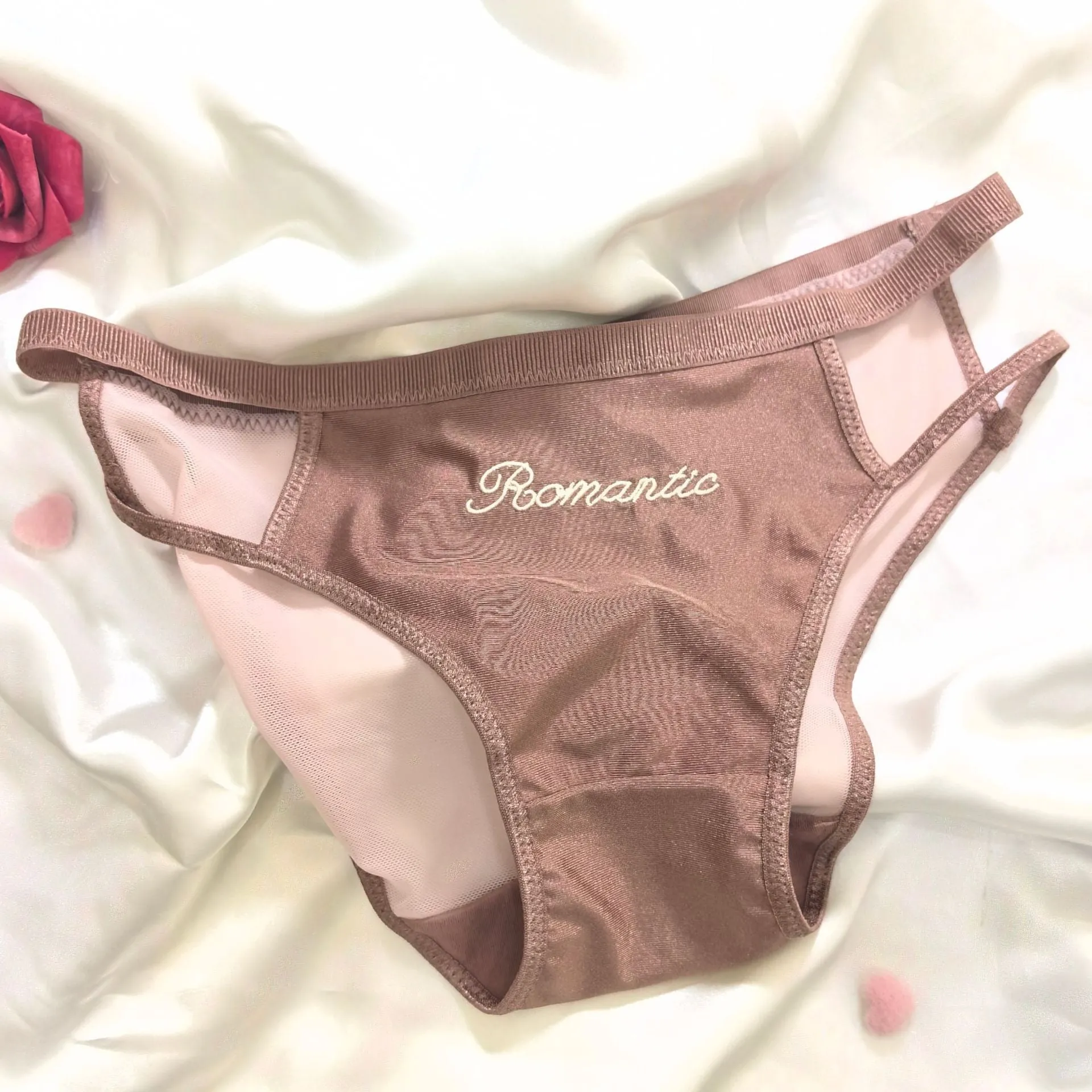 The Whispered Blossom | Embroidered Ice Silk Splicing Mesh Panties FD sold by Negative product image thumbnail 2