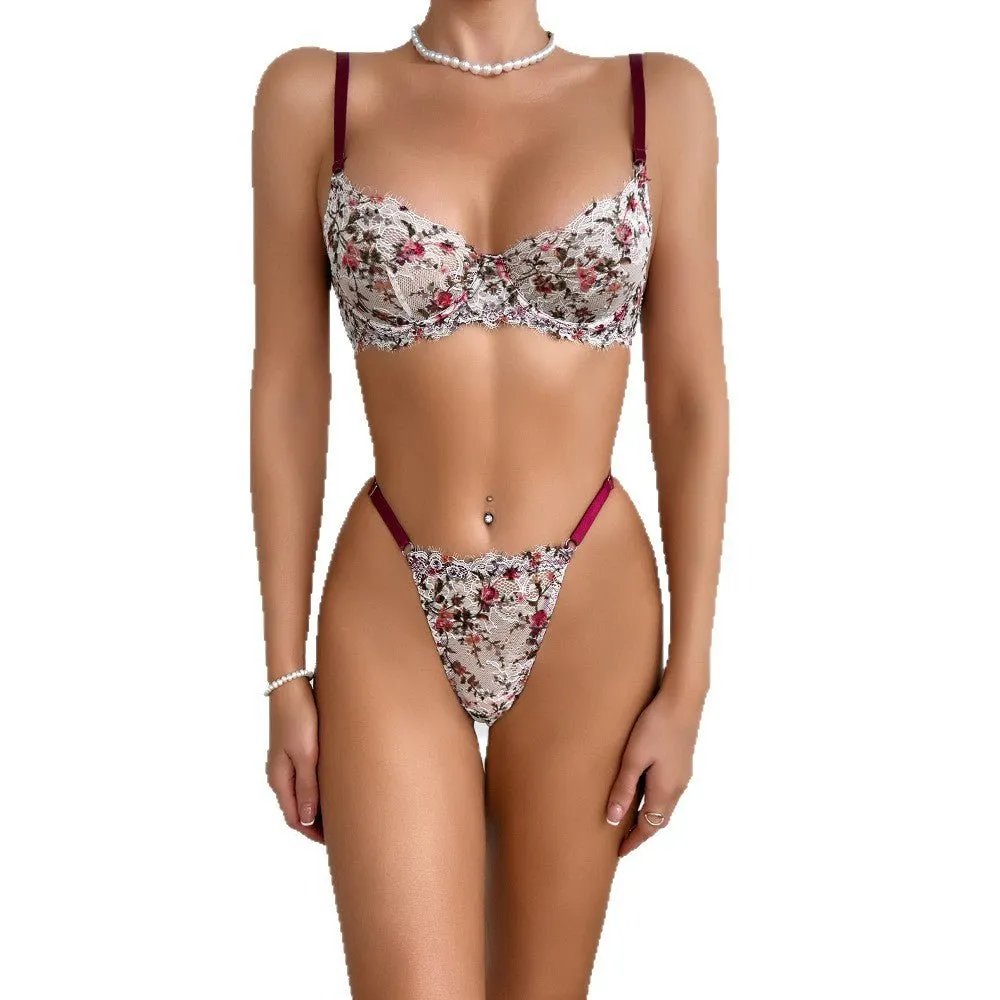 The Vintage Muse | French Lace Printed Mesh Lingerie Set sold by Negative product image thumbnail 5