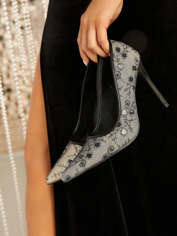 Ladies' High Heel Stiletto Pointed Toe Pumps made by Negative