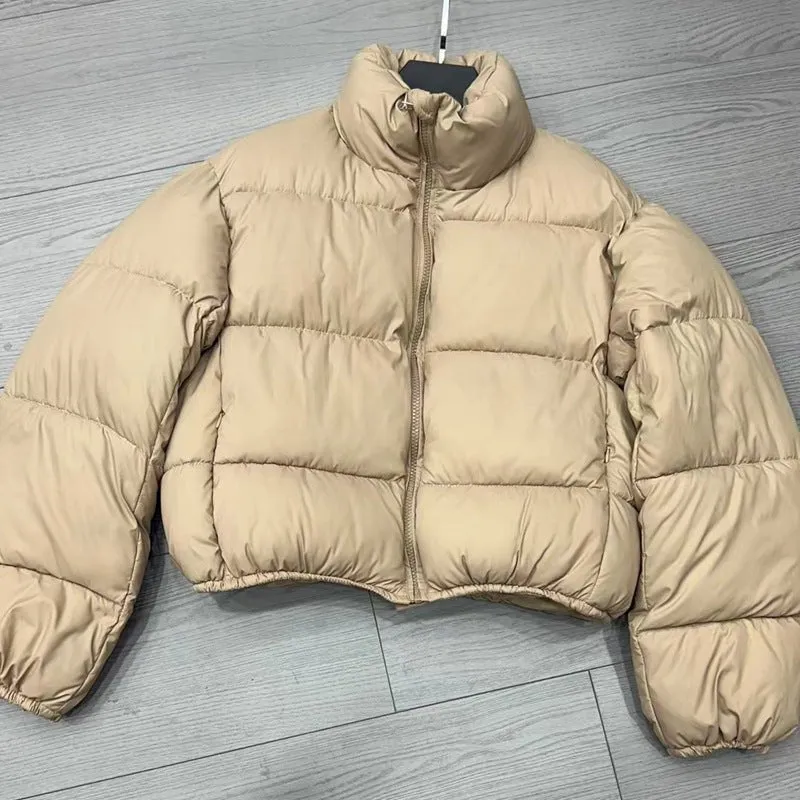 The Cozy Crop Puffer | Women's Down Cotton Cropped Puffer Jacket sold by Negative product image thumbnail 4