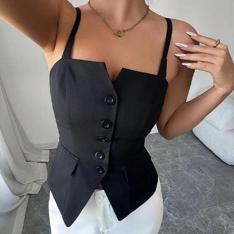 suspender cardigan small vest top sold by Negative product image thumbnail 2