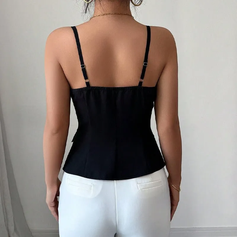 suspender cardigan small vest top sold by Negative product image thumbnail 3