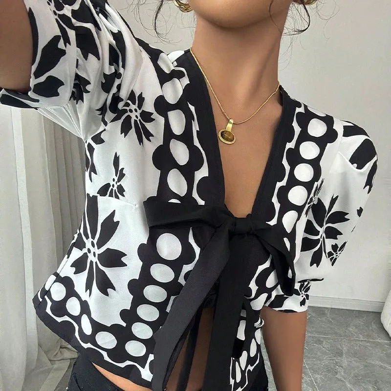 French pattern lantern-sleeved cardigan women's top sold by Negative product image thumbnail 2