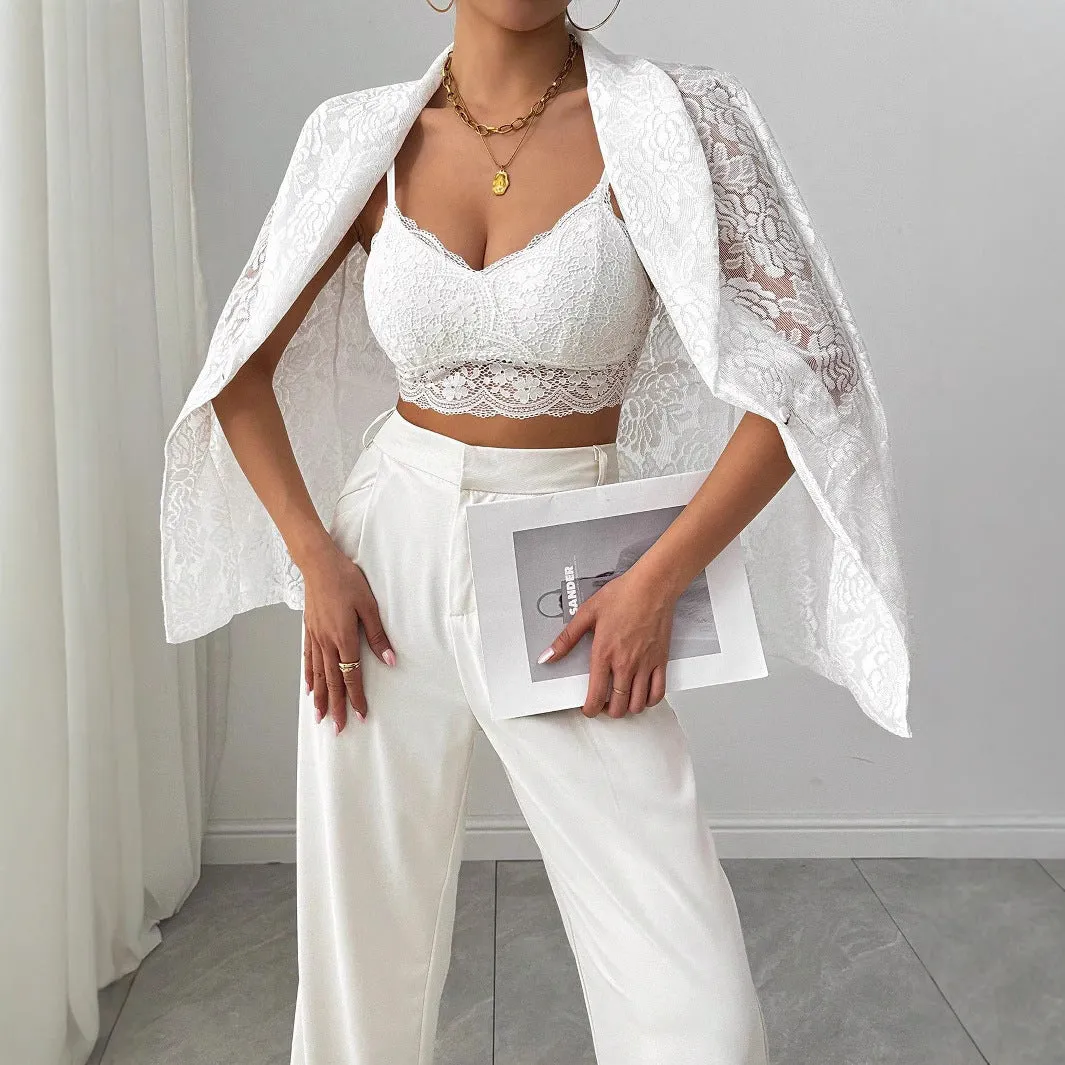 The Lace Blossom | Women's Embroidered Floral Lace Blazer sold by Negative product image thumbnail 4