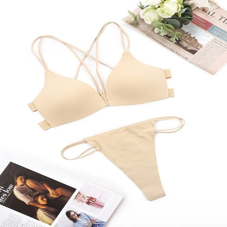 Glossy Lift | Front Buckle No-Wire Push-Up Bra Set sold by Negative product image thumbnail 2