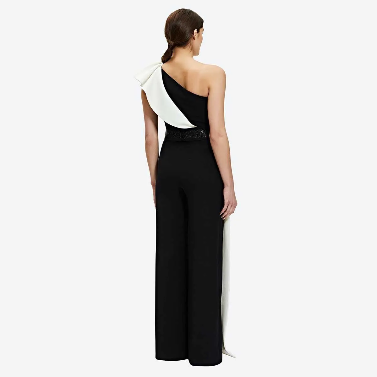 The Monochrome Muse | Black & White Contrast Sleeveless Slim-Fit Jumpsuit sold by Negative product image thumbnail 4