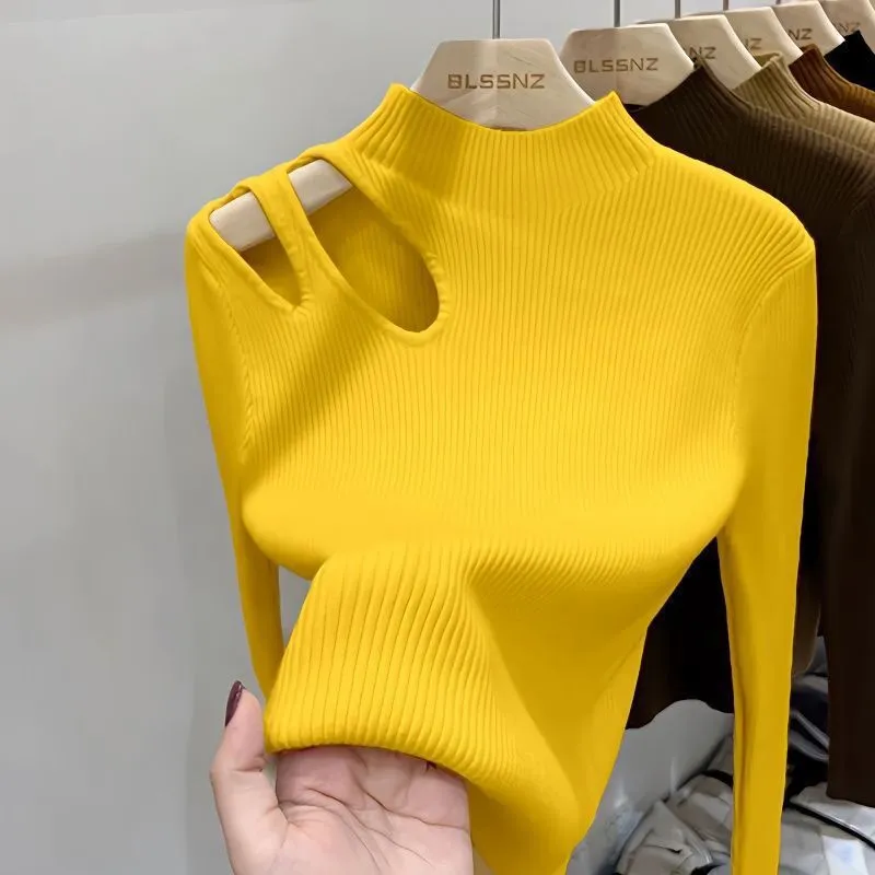 The Hollow Grace | Women's Slim-Fit Half Turtleneck Knitted Pullover sold by Negative product image thumbnail 5