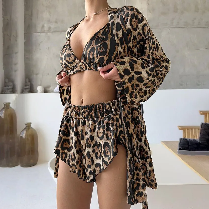 The Leopard Luxe | Leopard Print Three-Piece Lounge Set sold by Negative