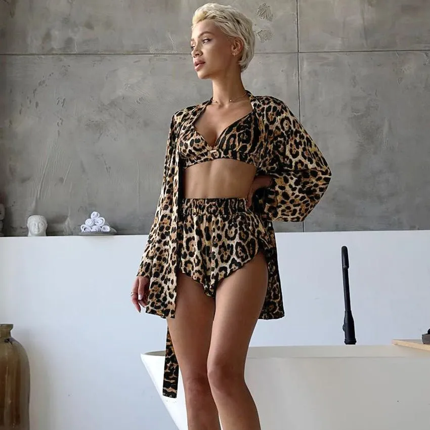 The Leopard Luxe | Leopard Print Three-Piece Lounge Set sold by Negative product image thumbnail 5