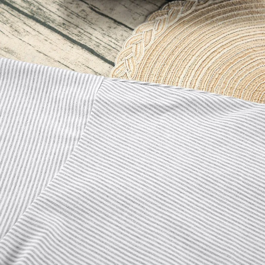 The Cozy Stripe | Knitted Striped Short-Sleeve Shorts Pajama Set sold by Negative product image thumbnail 5