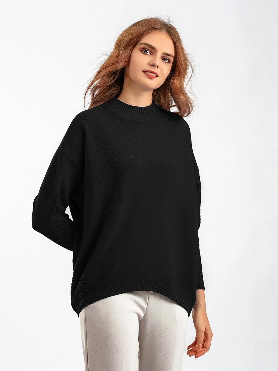 The Retro Cozy | Loose Half-Turtleneck Knit Pullover Sweater sold by Negative product image thumbnail 5