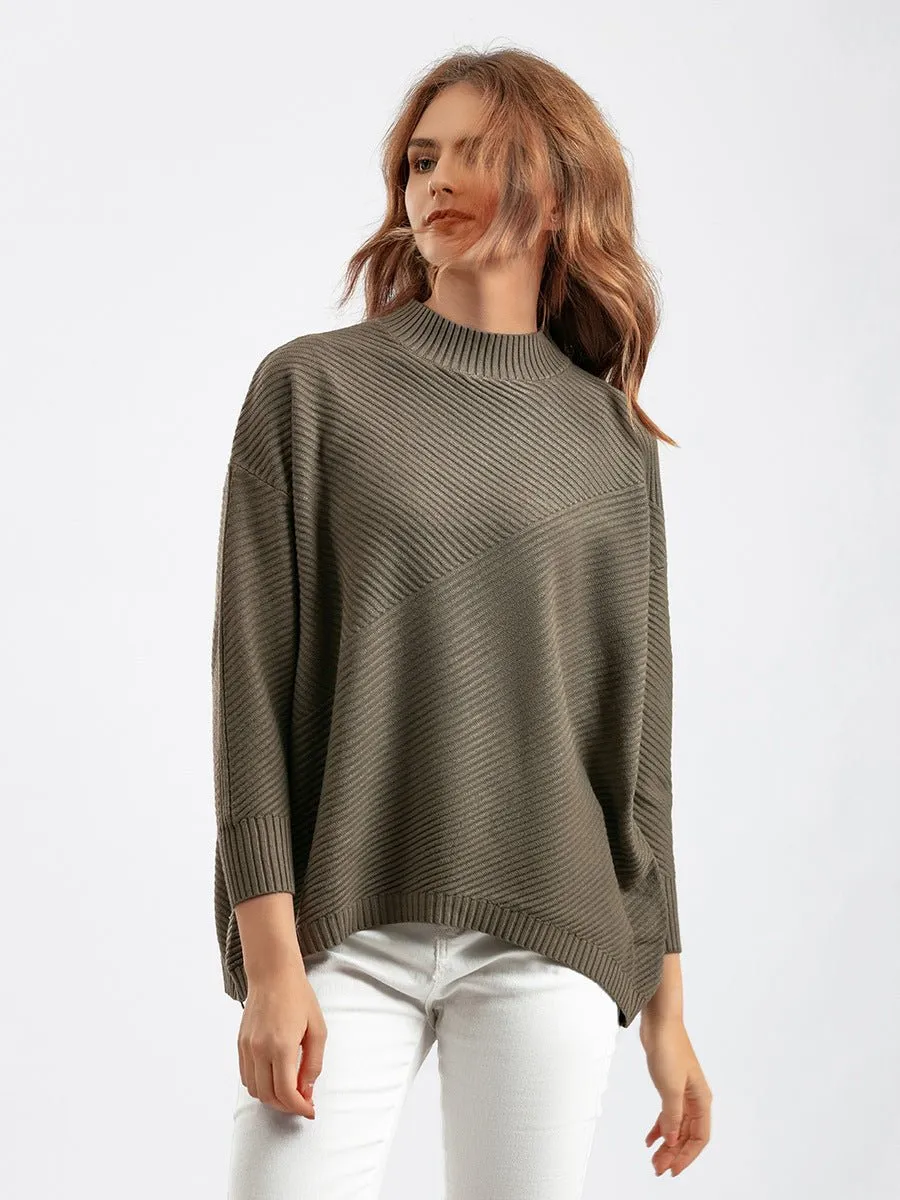 The Retro Cozy | Loose Half-Turtleneck Knit Pullover Sweater sold by Negative product image thumbnail 4