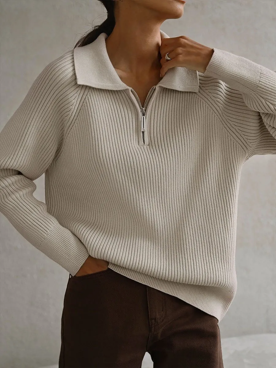 The Lazy Polo | Solid Color Polo Collar Knitted Hooded Pullover Sweater sold by Negative product image thumbnail 4