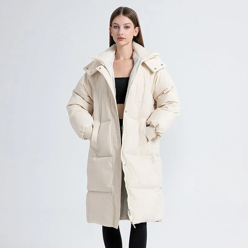 The Russian Warmth | Women's Long Hooded Down Cotton Puffer Jacket sold by Negative product image thumbnail 2