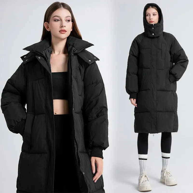 The Russian Warmth | Women's Long Hooded Down Cotton Puffer Jacket sold by Negative